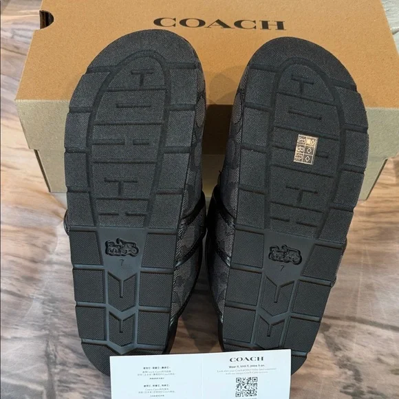 NWT COACH Women's Signature Jacquard Round Toe Archival Buckle Clogs - Picture 8 of 12